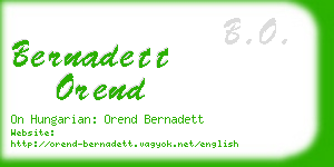 bernadett orend business card